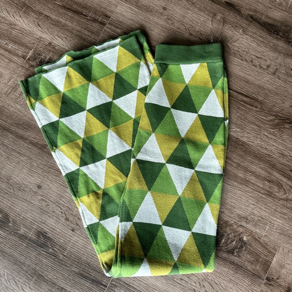 Geometric Green Flare Pants